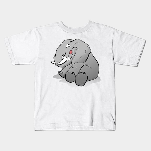 Derpy Elephant Kids T-Shirt by Jason's Doodles